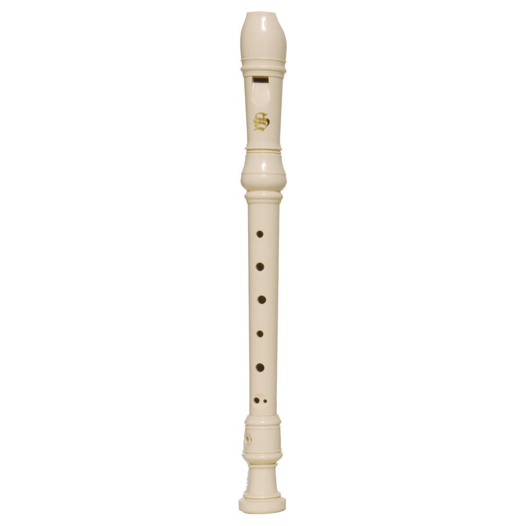 -Steinhoff Recorder for Kids with Cleaning Rod and Pouch (White)-Living Music