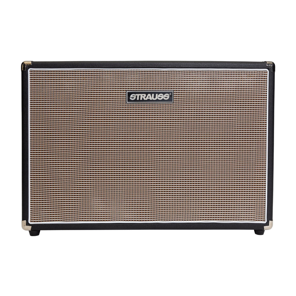 SVCAB-212E-BLK-Strauss 2x12 100 Watt Open Back Speaker Cabinet (Black)-Living Music