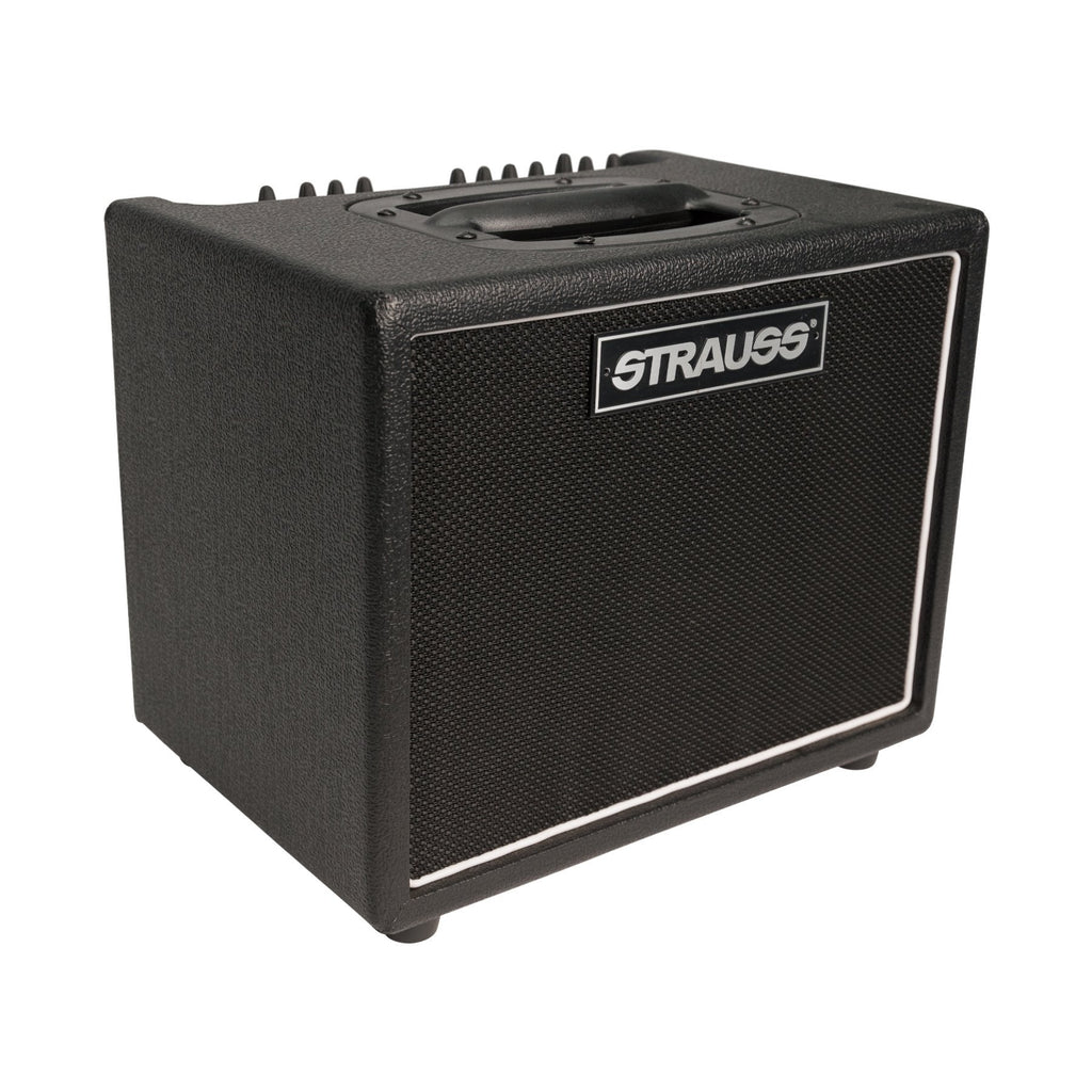 -Strauss 60 Watt Acoustic Guitar Combo Amplifier with Effects (Black)-Living Music