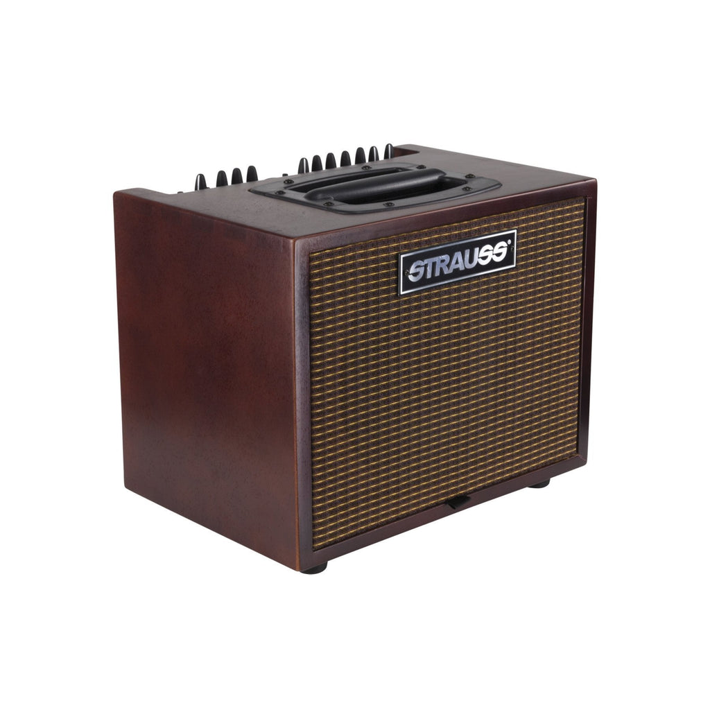 -Strauss 60 Watt Acoustic Guitar Combo Amplifier with Effects (Redwood)-Living Music