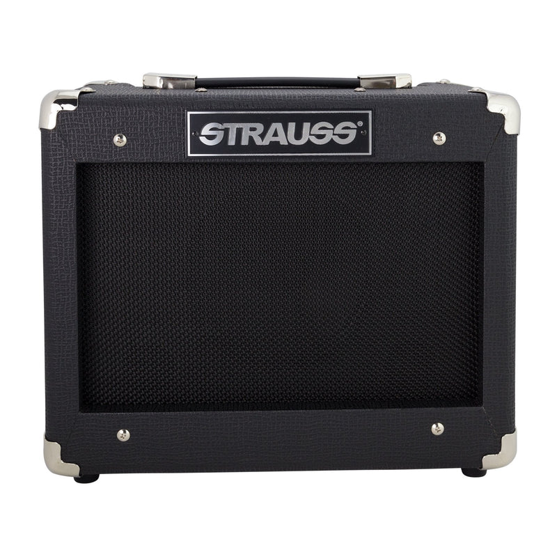-Strauss 'Legacy' 15 Watt Solid State Bass Guitar Practice Amplifier (Black)-Living Music