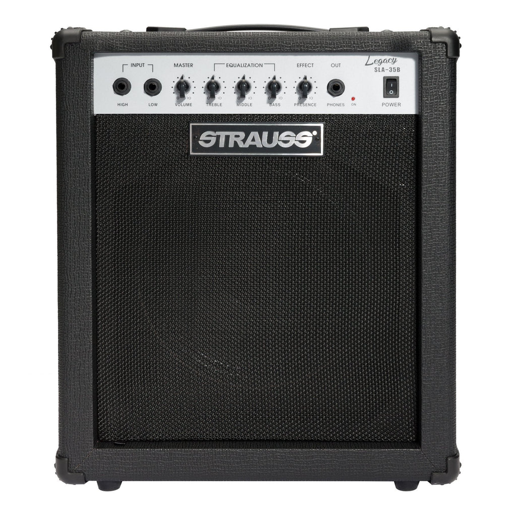 SLA-35B-BLK-Strauss 'Legacy' 35 Watt Combo Solid State Bass Amplifier (Black)-Living Music