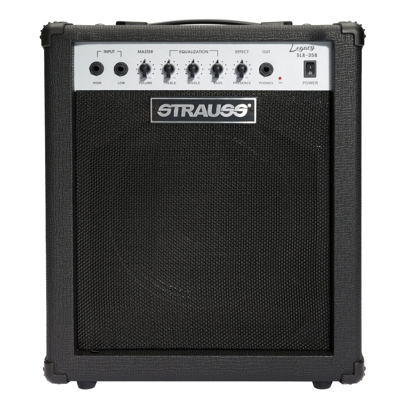 -Strauss 'Legacy' 35 Watt Combo Solid State Bass Amplifier (Black)-Living Music