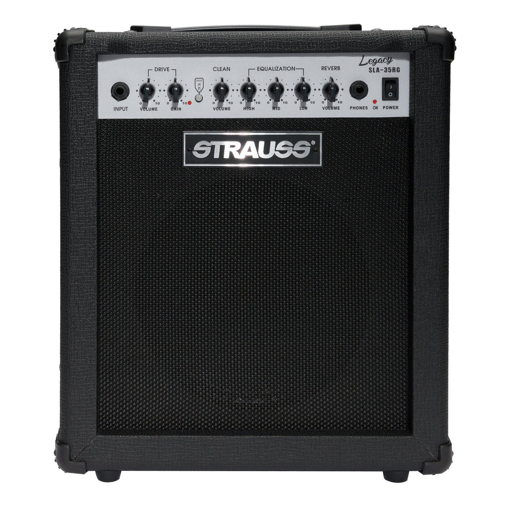 SLA-35RG-BLK-Strauss 'Legacy' 35 Watt Combo Solid State Guitar Amplifier (Black)-Living Music