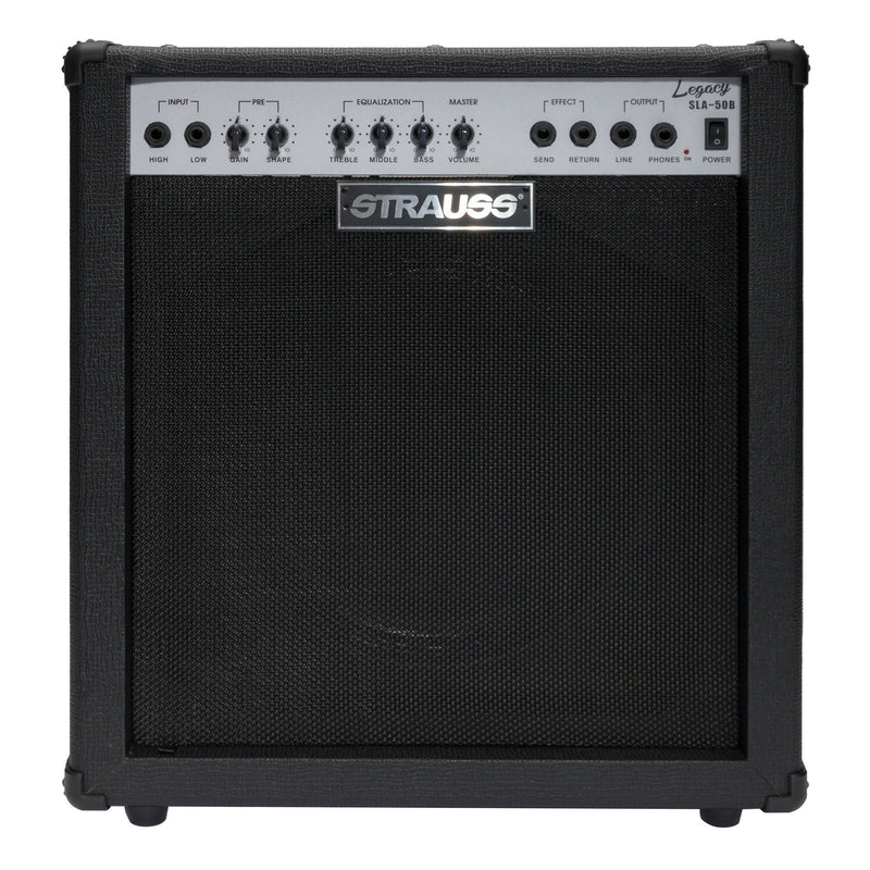 -Strauss 'Legacy' 50 Watt Combo Solid State Bass Amplifier (Black)-Living Music
