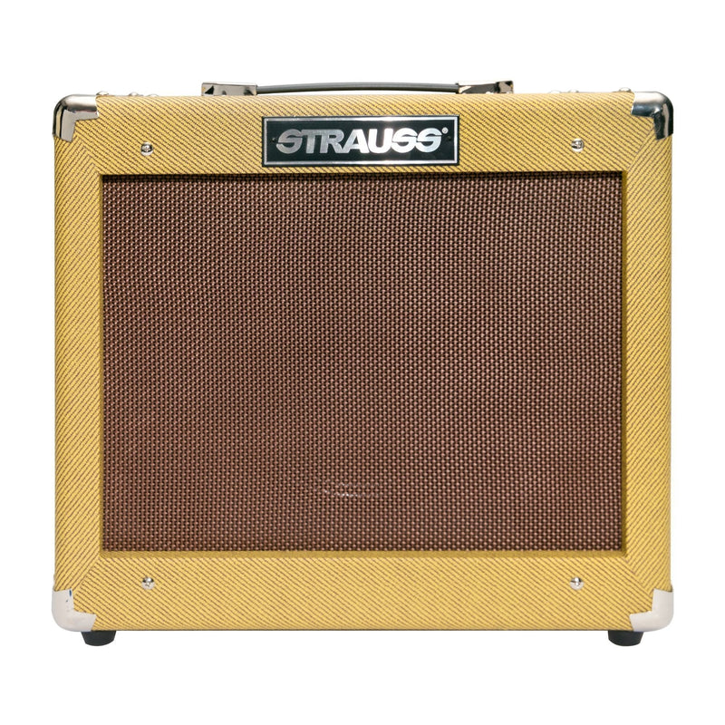 -Strauss 'Legacy Vintage' 35 Watt Combo Solid State Bass Amplifier (Tweed)-Living Music