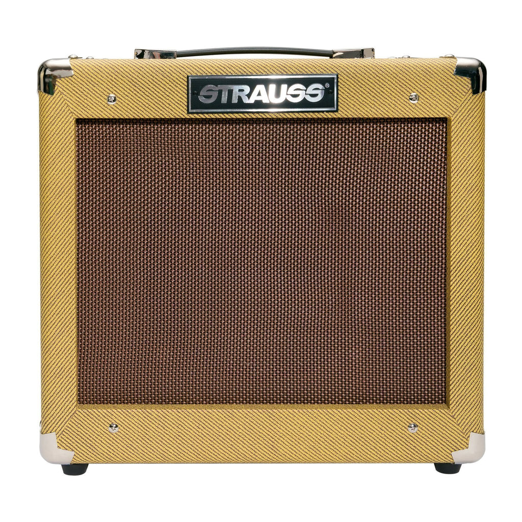 -Strauss 'Legacy Vintage' 35 Watt Combo Solid State Guitar Amplifier (Tweed)-Living Music