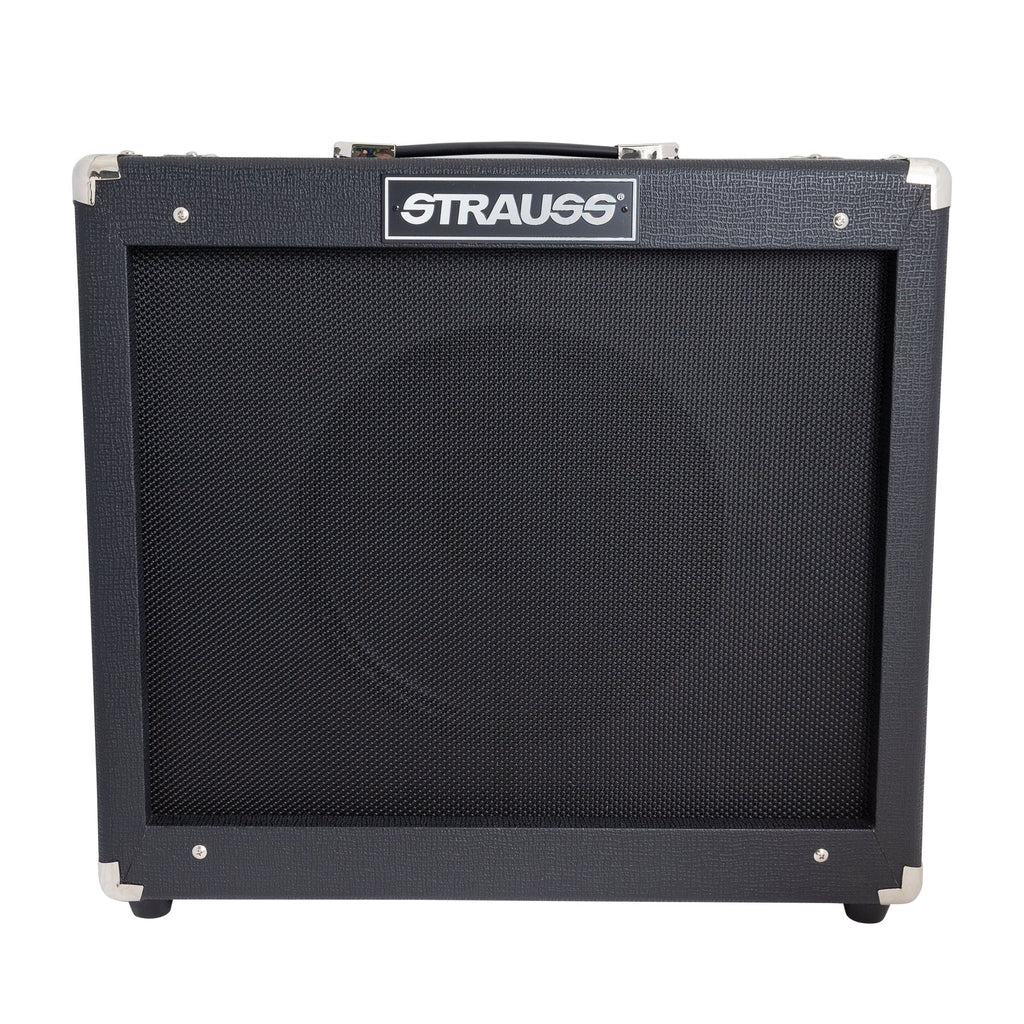 SLA-V50RG-BLK-Strauss 'Legacy Vintage' 50 Watt Combo Solid State Guitar Amplifier (Black)-Living Music