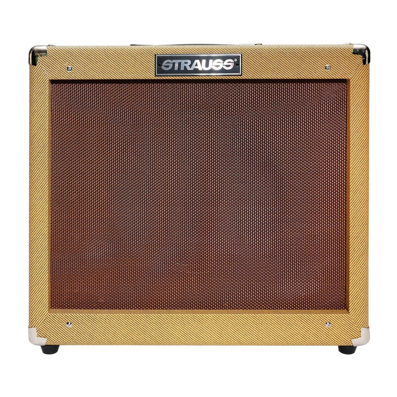 -Strauss 'Legacy Vintage' 50 Watt Combo Solid State Guitar Amplifier (Tweed)-Living Music