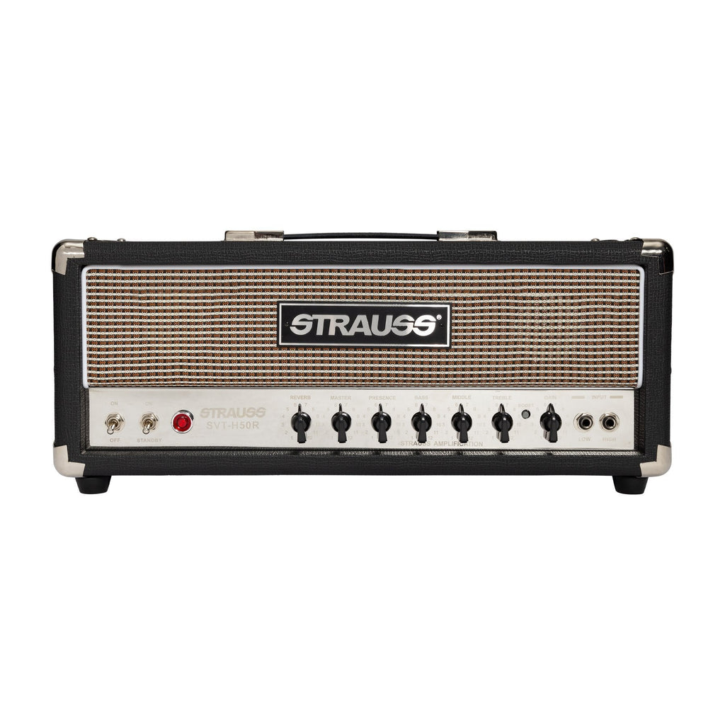 -Strauss SVT-H50R 50 Watt Valve Amplifier Head with Reverb (Black)-Living Music