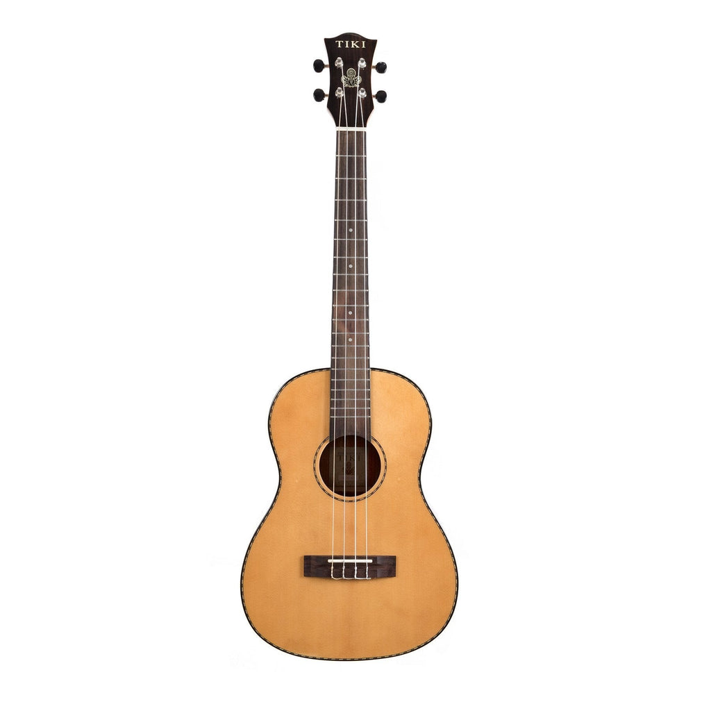 TSB-22-NGL-Tiki '22 Series' Spruce Solid Top Baritone Ukulele with Hard Case (Natural Gloss)-Living Music