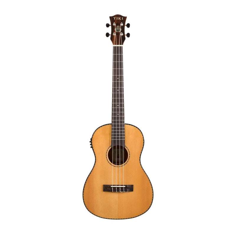 -Tiki '22 Series' Spruce Solid Top Electric Baritone Ukulele with Hard Case (Natural Gloss)-Living Music