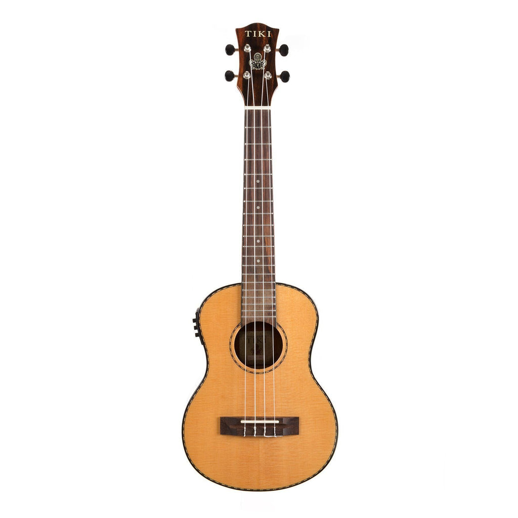 TST-22P-NGL-Tiki '22 Series' Spruce Solid Top Electric Tenor Ukulele with Hard Case (Natural Gloss)-Living Music