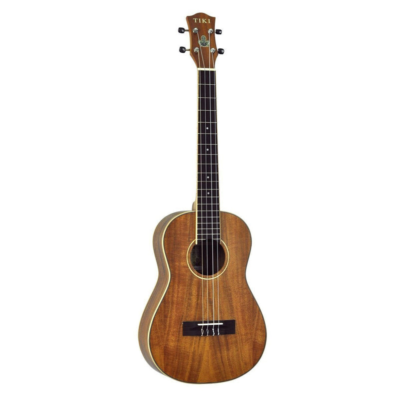 -Tiki '3 Series' Koa Baritone Ukulele with Gig Bag (Natural Satin)-Living Music