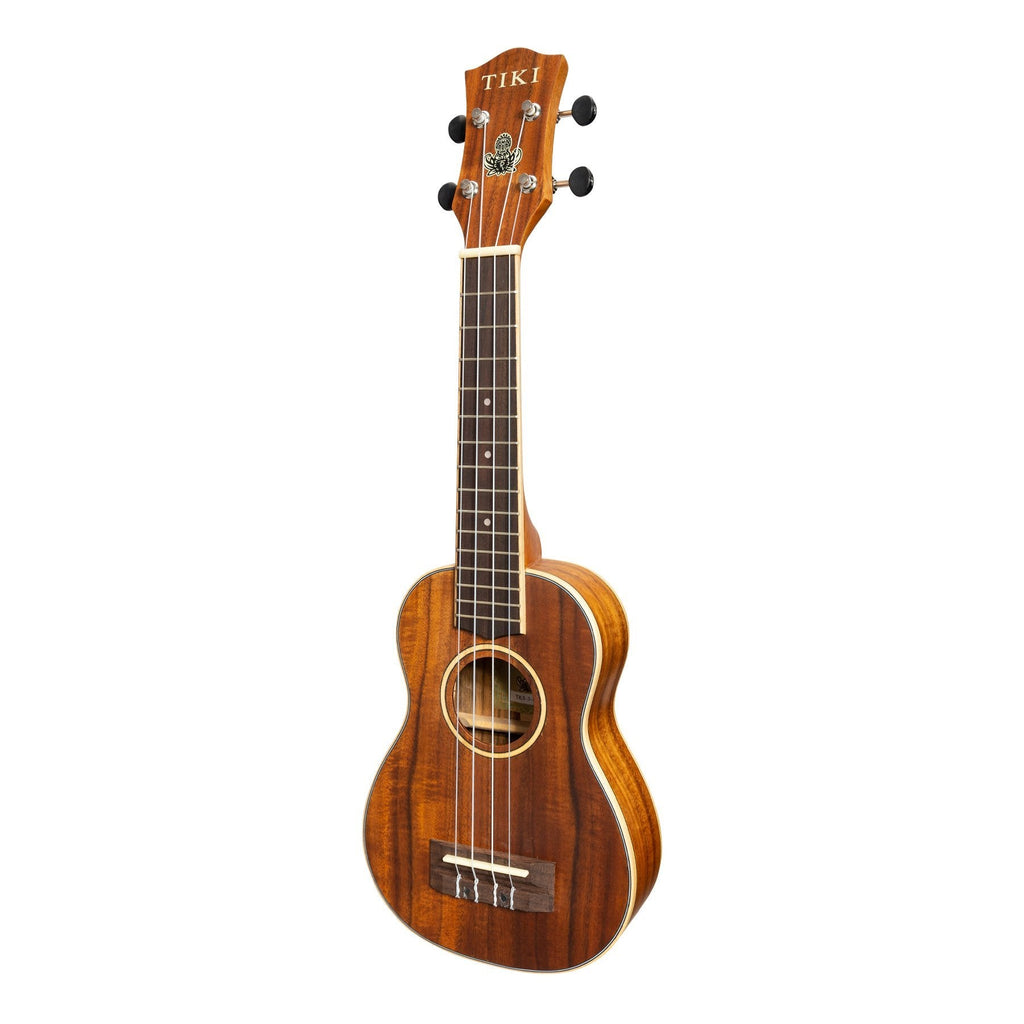 TKS-3-NST-Tiki '3 Series' Koa Soprano Ukulele with Gig Bag (Natural Satin)-Living Music