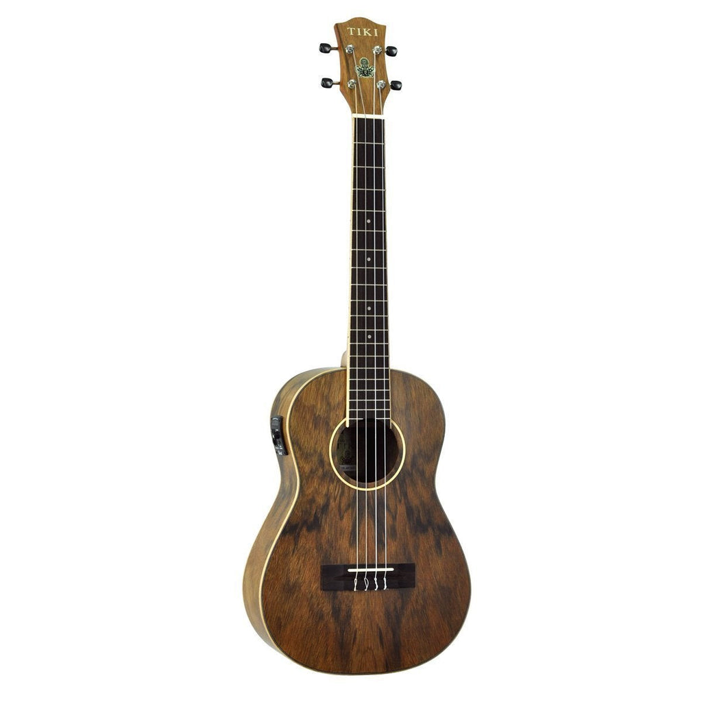 TDB-4P-NST-Tiki '4 Series' Daowood Electric Baritone Ukulele with Gig Bag (Natural Satin)-Living Music