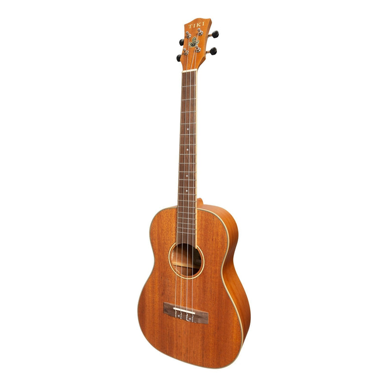 -Tiki '5 Series' Mahogany Solid Top Baritone Ukulele with Hard Case (Natural Satin)-Living Music