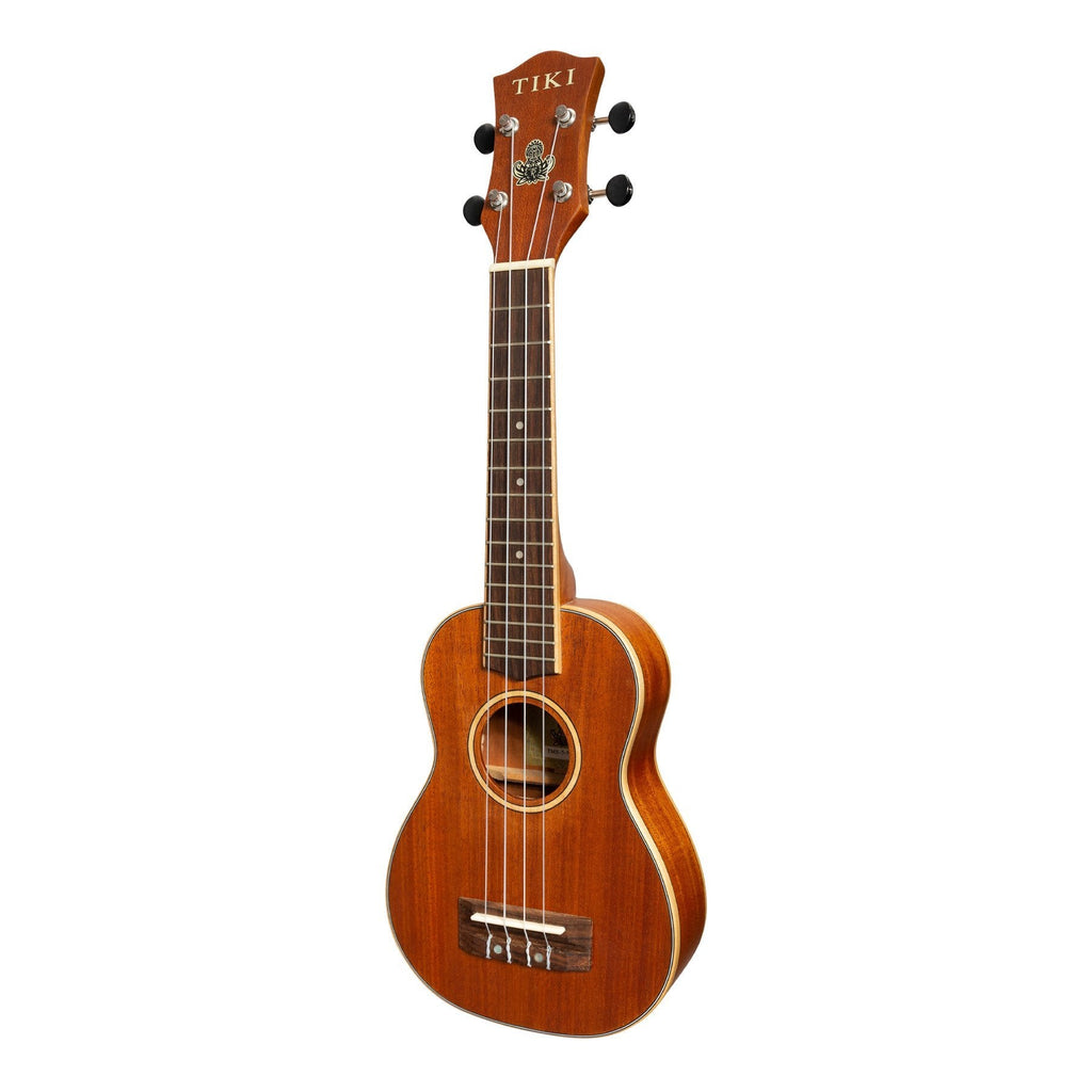 TMS-5-NST-Tiki '5 Series' Mahogany Solid Top Soprano Ukulele with Hard Case (Natural Satin)-Living Music