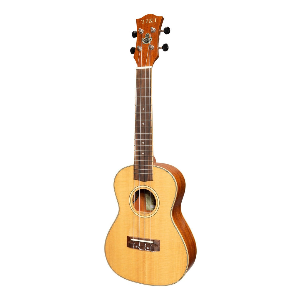 TSC-6P-NST-Tiki '6 Series' Spruce Solid Top Electric Concert Ukulele with Hard Case (Natural Satin)-Living Music