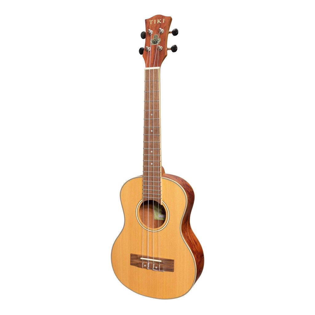 TCT-7-NST-Tiki '7 Series' Cedar Solid Top Tenor Ukulele with Hard Case (Natural Satin)-Living Music