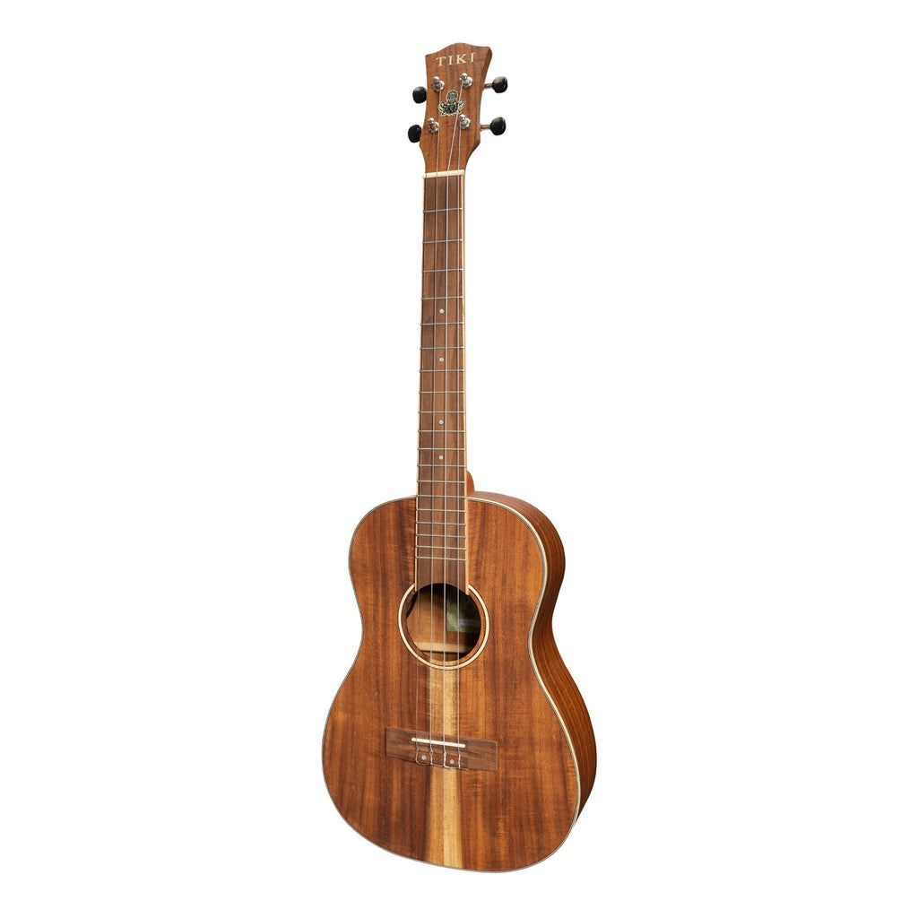 TKB-9P-NST-Tiki '9 Series' Koa Solid Top Electric Baritone Ukulele with Hard Case (Natural Satin)-Living Music