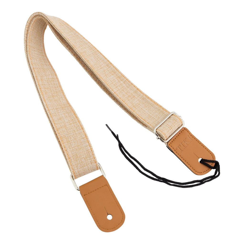 -Tiki Cotton & Linen Ukulele Strap (Beige)-Living Music