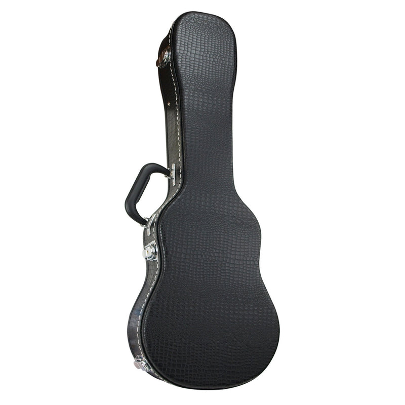 -Tiki Deluxe 'Croc' Baritone Ukulele Hard Case (Black)-Living Music