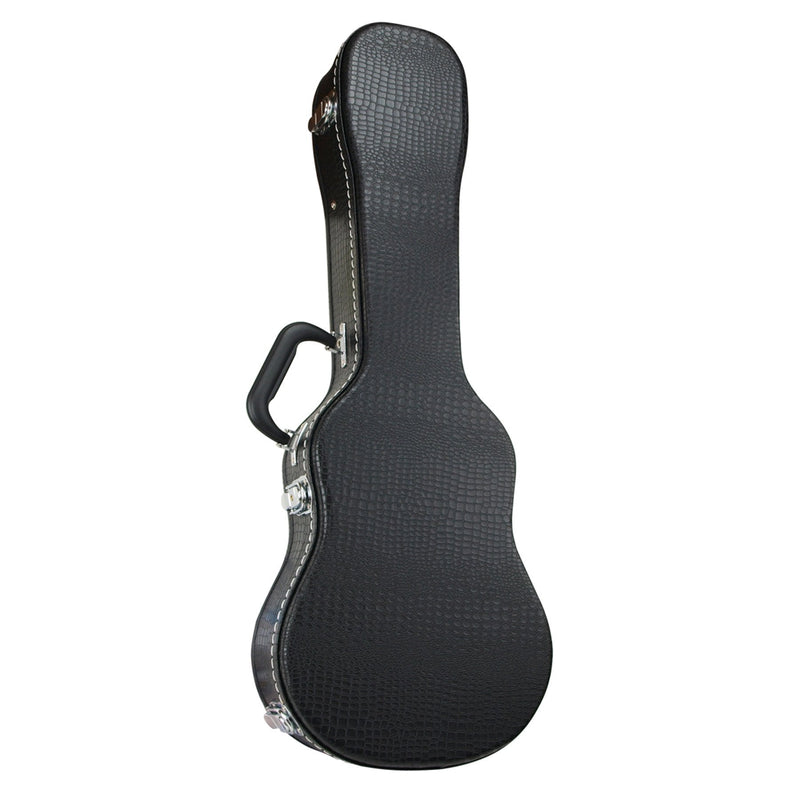 -Tiki Deluxe 'Croc' Soprano Ukulele Hard Case (Black)-Living Music