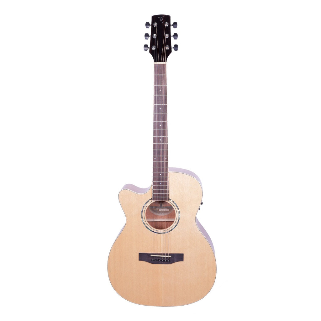 -Timberidge '1 Series' Left Handed Spruce Solid Top Acoustic-Electric Small Body Cutaway Guitar (Natural Gloss)-Living Music