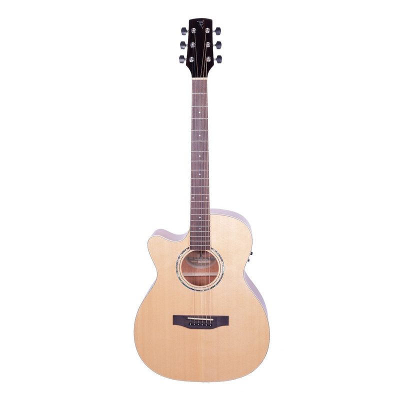 -Timberidge '1 Series' Left Handed Spruce Solid Top Acoustic-Electric Small Body Cutaway Guitar (Natural Gloss)-Living Music