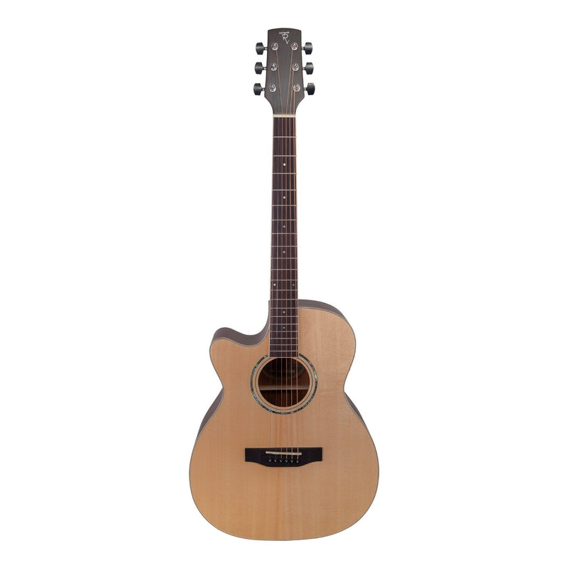 -Timberidge '1 Series' Left Handed Spruce Solid Top Acoustic-Electric Small Body Cutaway Guitar (Natural Satin)-Living Music