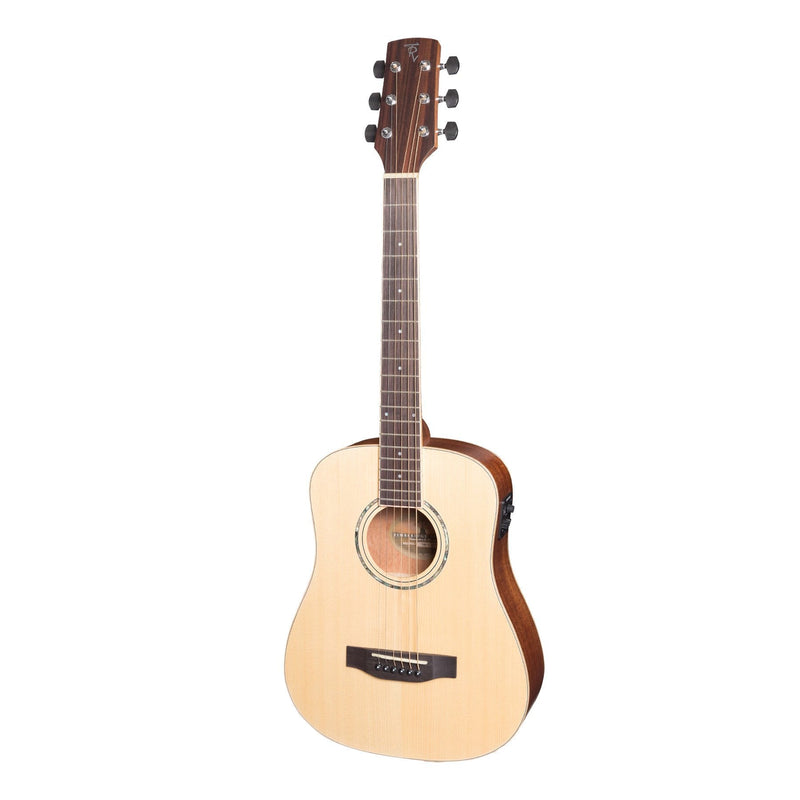 -Timberidge '1 Series' Left Handed Spruce Solid Top Acoustic-Electric Traveller Mini Guitar (Natural Satin)-Living Music