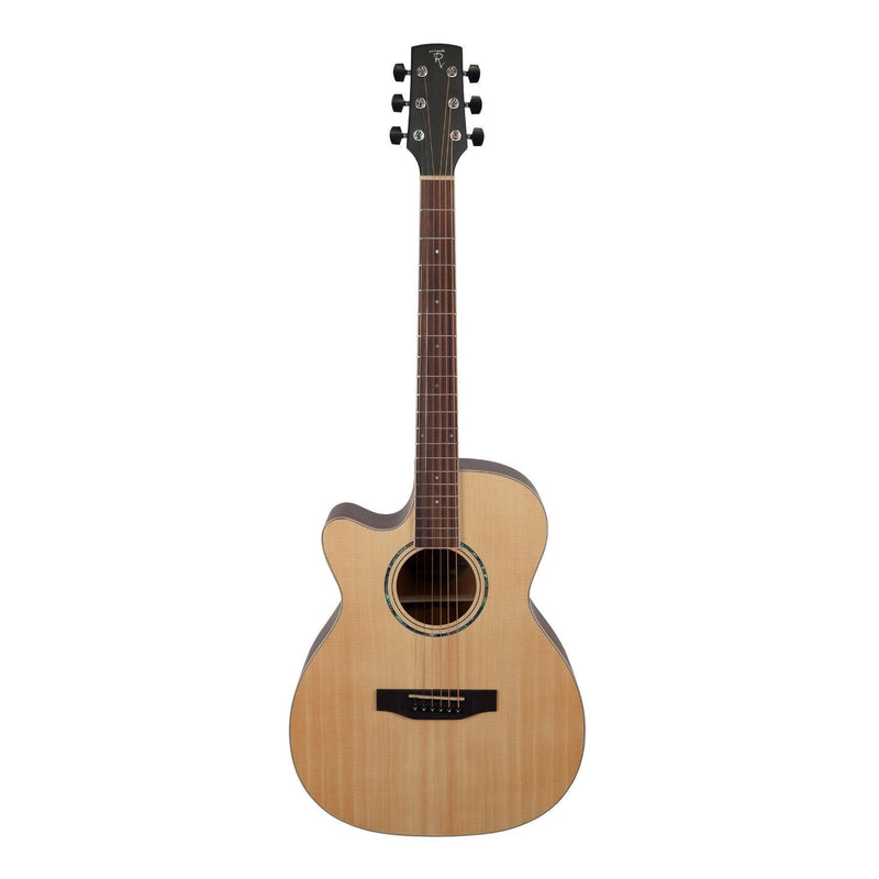-Timberidge '1 Series' Left Handed Spruce Solid Top & Mahogany Solid Back Acoustic-Electric Small Body Cutaway Guitar (Natural Satin)-Living Music