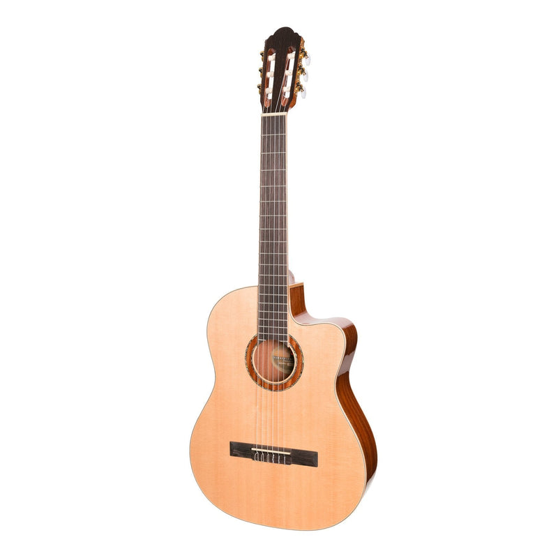 -Timberidge '1 Series' Spruce Solid Top Acoustic-Electric Classical Cutaway Guitar (Natural Gloss)-Living Music