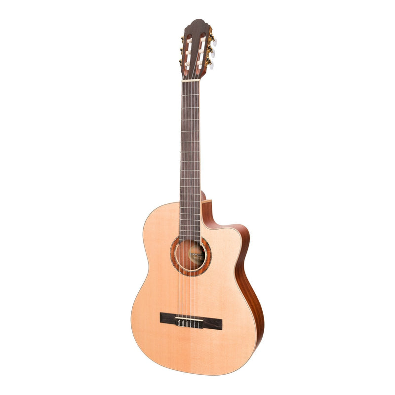 -Timberidge '1 Series' Spruce Solid Top Acoustic-Electric Classical Cutaway Guitar (Natural Satin)-Living Music