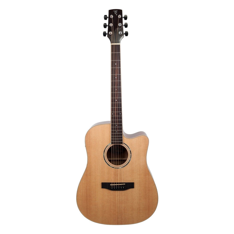 -Timberidge '1 Series' Spruce Solid Top Acoustic-Electric Dreadnought Cutaway Guitar (Natural Gloss)-Living Music