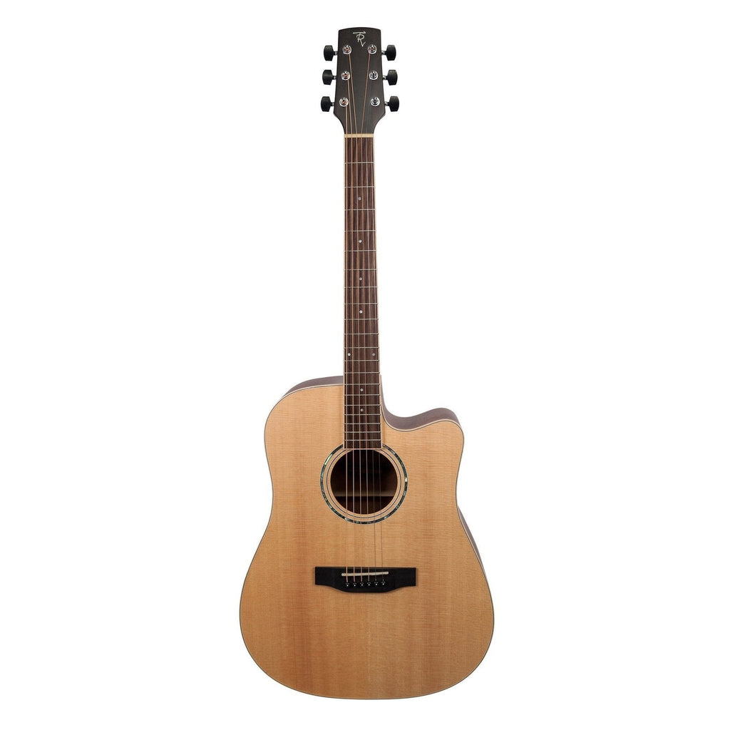 -Timberidge '1 Series' Spruce Solid Top Acoustic-Electric Dreadnought Cutaway Guitar (Natural Satin)-Living Music