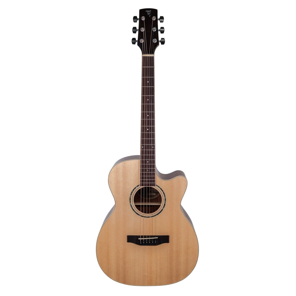 -Timberidge '1 Series' Spruce Solid Top Acoustic-Electric Small Body Cutaway Guitar (Natural Gloss)-Living Music