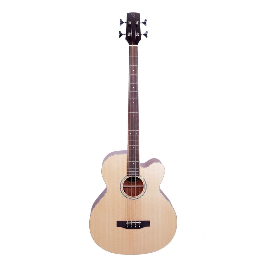 -Timberidge '1 Series' Spruce Solid Top & Mahogany Solid Back Acoustic-Electric Cutaway Bass Guitar (Natural Satin)-Living Music