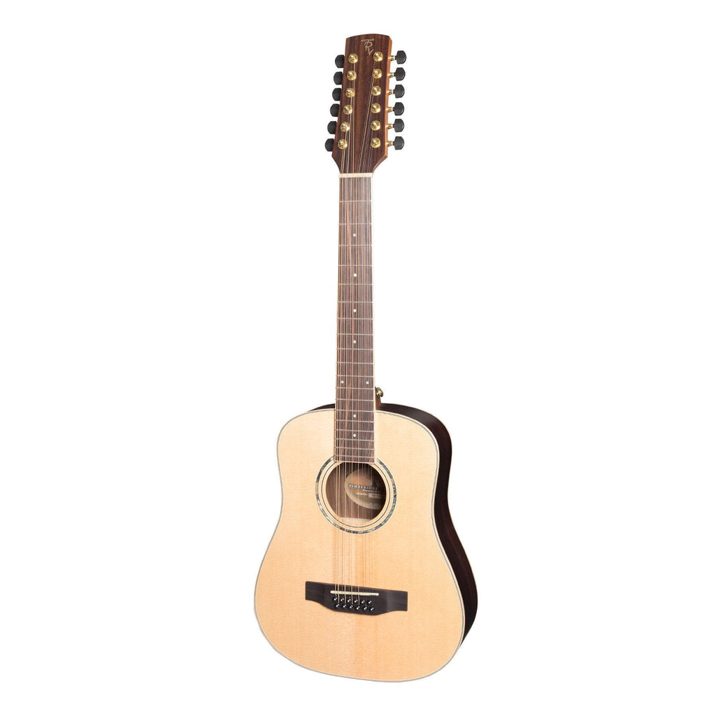 TRM-312-NST-Timberidge '3 Series' 12-String Spruce Solid Top Acoustic-Electric Traveller Mini Guitar (Natural Satin)-Living Music