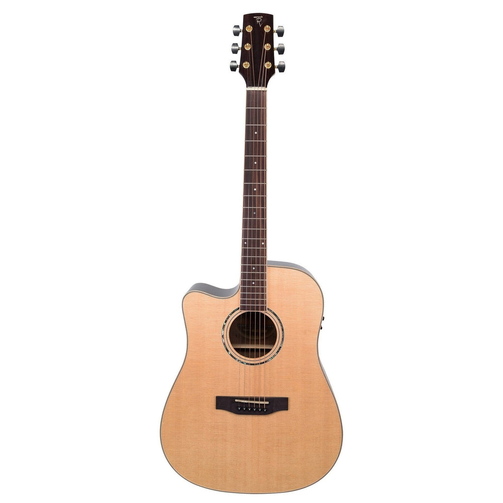 -Timberidge '3 Series' Left Handed Spruce Solid Top Acoustic-Electric Dreadnought Cutaway Guitar (Natural Gloss)-Living Music