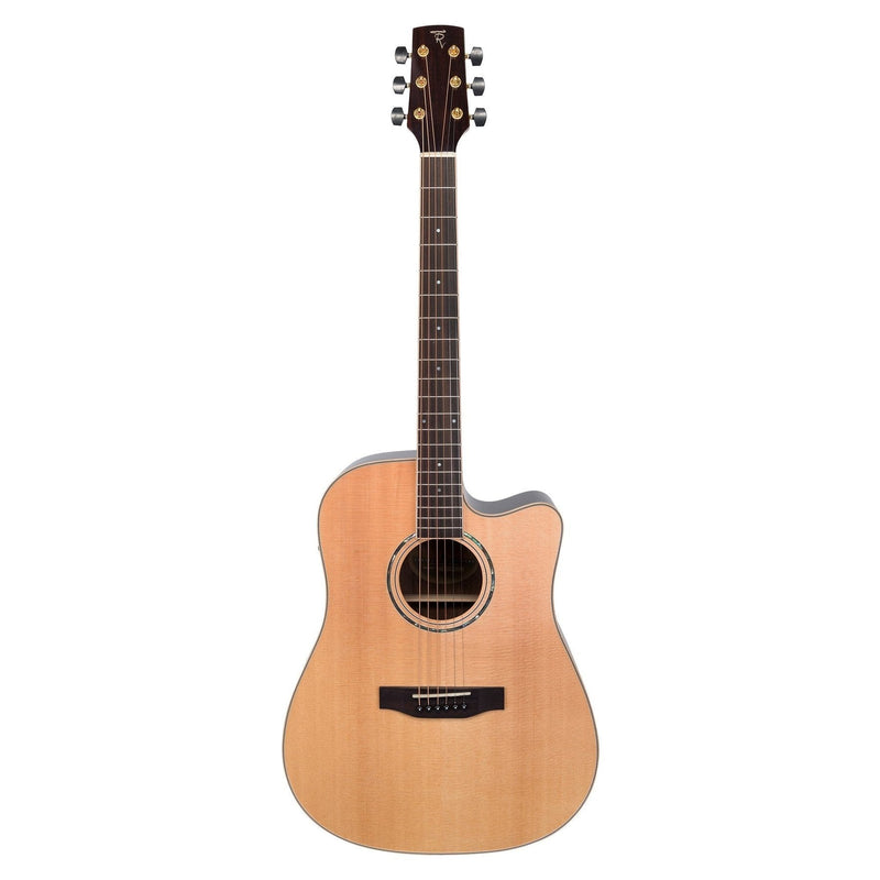-Timberidge '3 Series' Spruce Solid Top Acoustic-Electric Dreadnought Cutaway Guitar (Natural Gloss)-Living Music