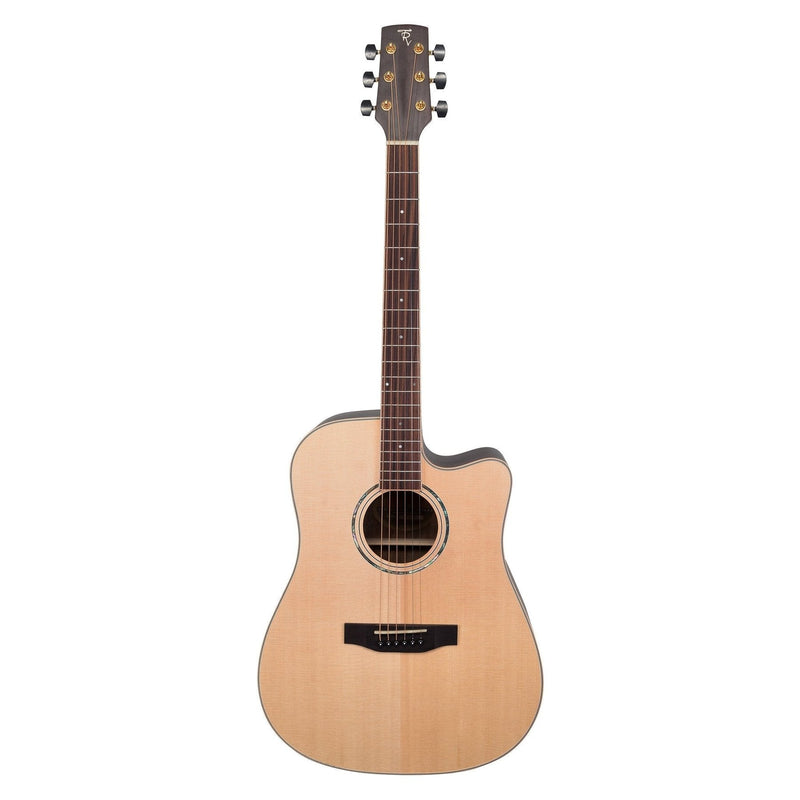 -Timberidge '3 Series' Spruce Solid Top Acoustic-Electric Dreadnought Cutaway Guitar (Natural Satin)-Living Music