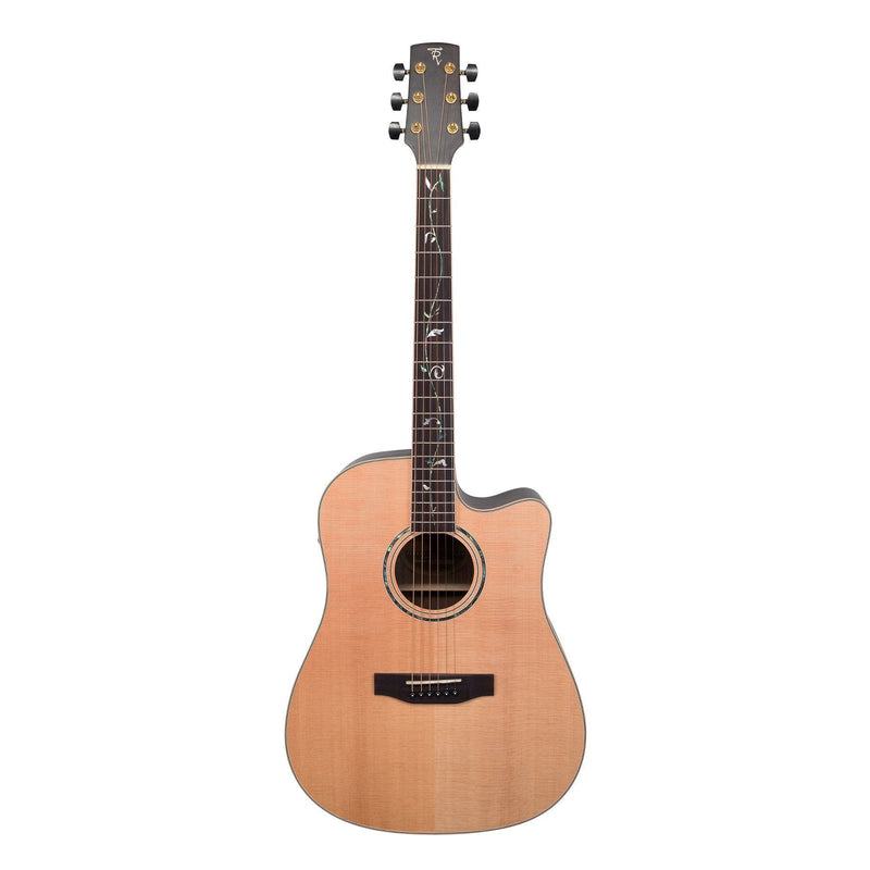-Timberidge '3-Series' Spruce Solid Top Acoustic-Electric Dreadnought Cutaway Guitar with 'Tree of Life' Inlay (Natural Satin)-Living Music