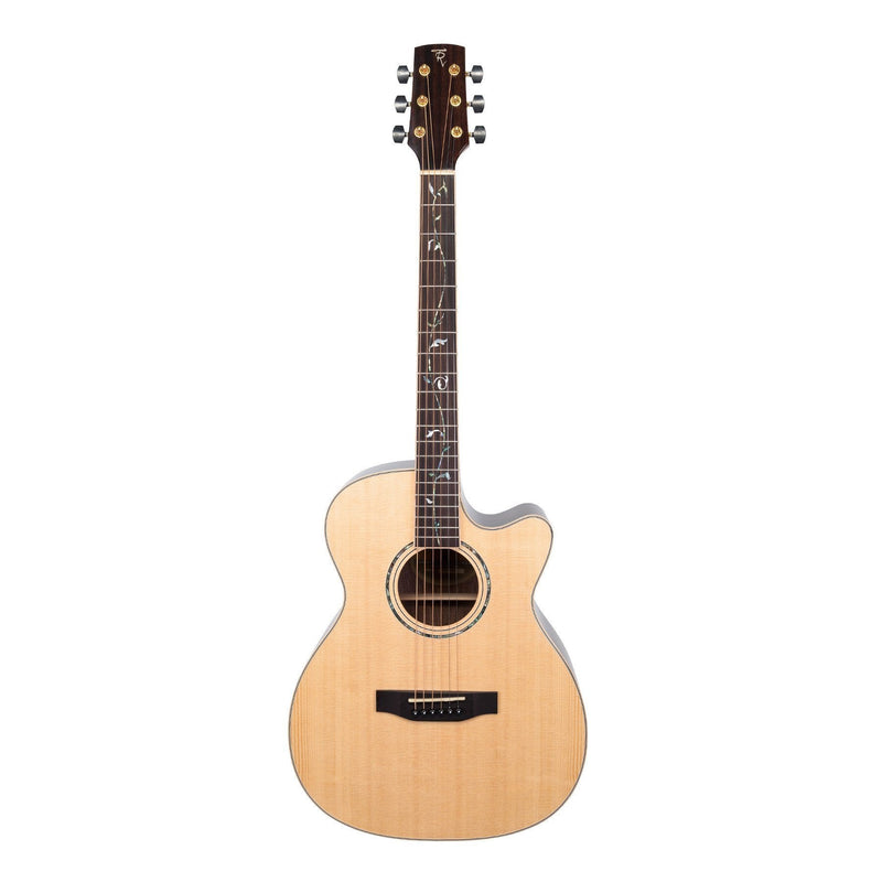 -Timberidge '3 Series' Spruce Solid Top Acoustic-Electric Small Body Cutaway Guitar with 'Tree of Life' Inlay (Natural Gloss)-Living Music