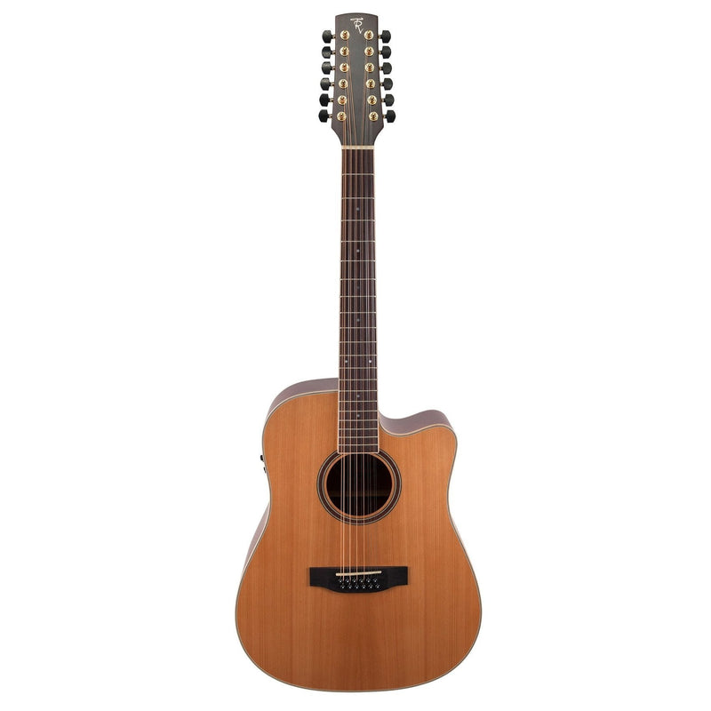 -Timberidge '4 Series' 12-String Cedar Solid Top Acoustic-Electric Dreadnought Cutaway Guitar (Natural Satin)-Living Music