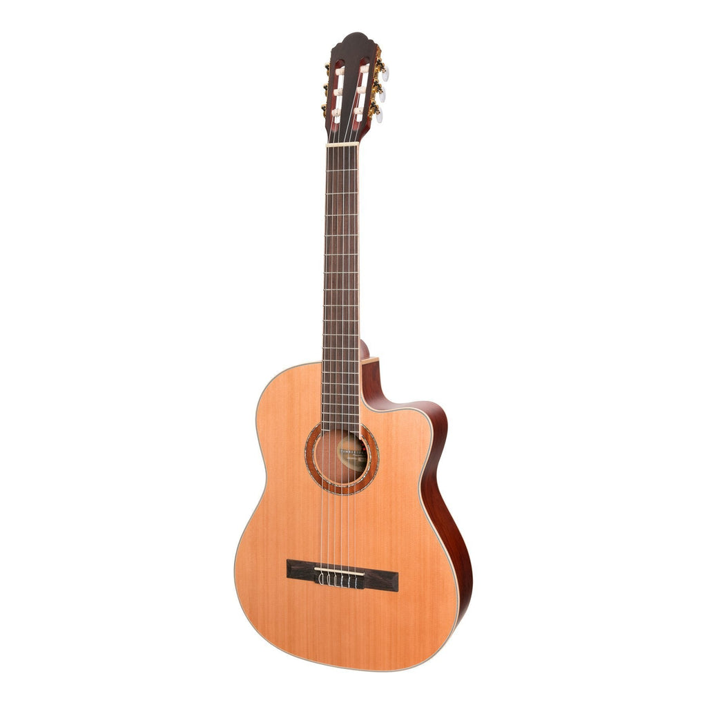 TRCC-4-NST-Timberidge '4 Series' Cedar Solid Top Acoustic-Electric Classical Cutaway Guitar (Natural Satin)-Living Music