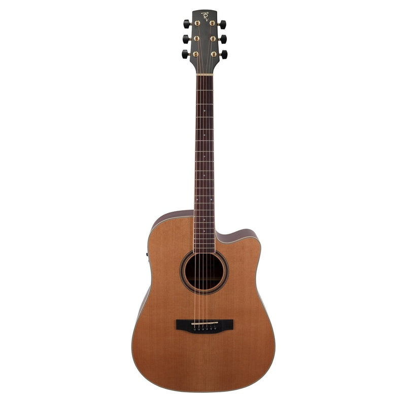 -Timberidge '4 Series' Cedar Solid Top Acoustic-Electric Dreadnought Cutaway Guitar (Natural Satin)-Living Music