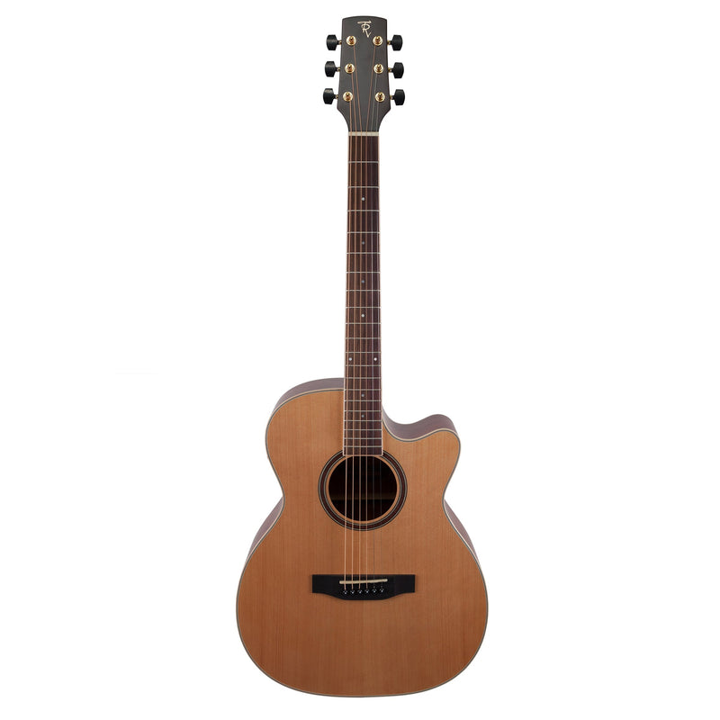 -Timberidge '4 Series' Cedar Solid Top Acoustic-Electric Small Body Cutaway Guitar (Natural Satin)-Living Music