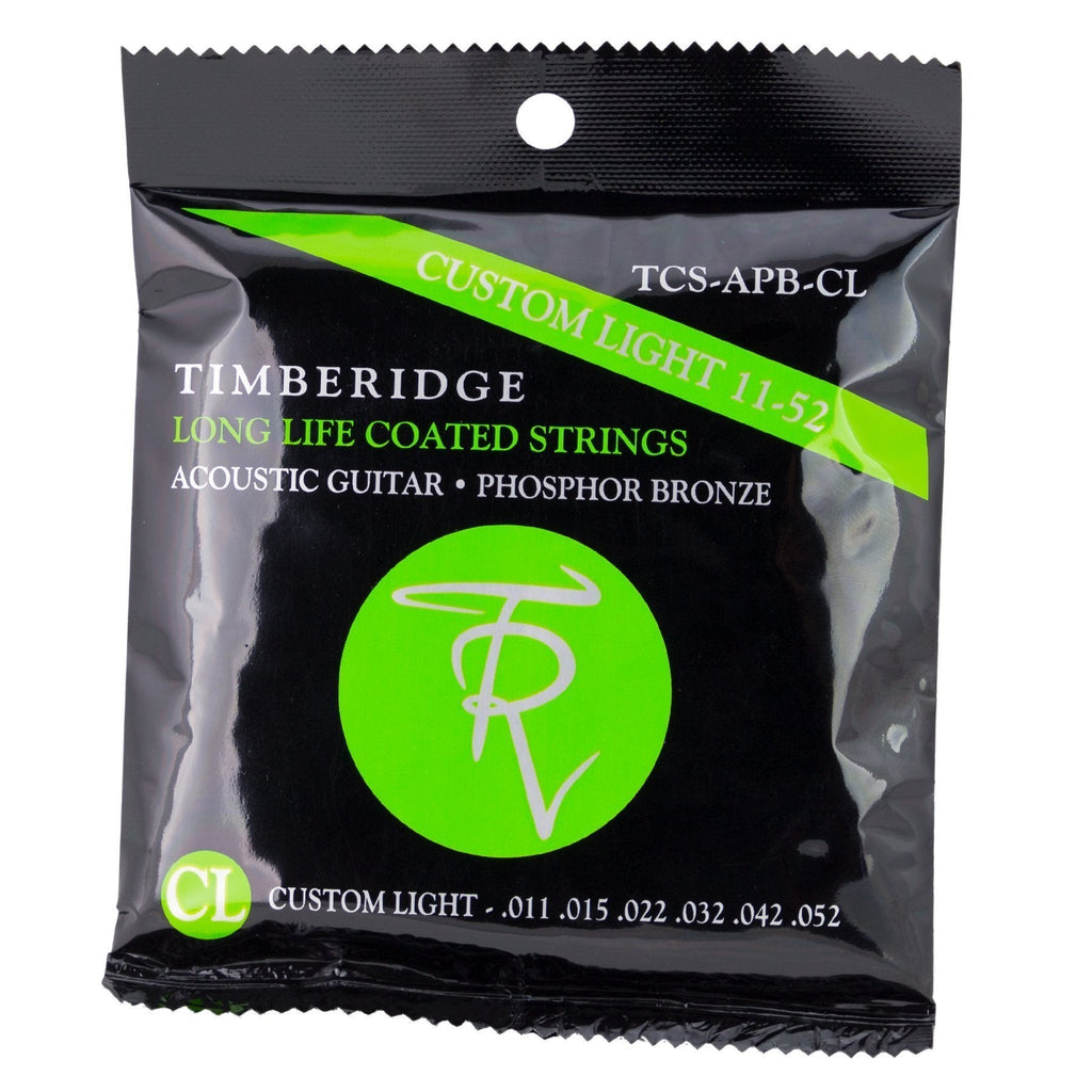 TCS-APB-CL-Timberidge Custom Light Phosphor Bronze Long Life Coated Acoustic Guitar Strings (11-52)-Living Music